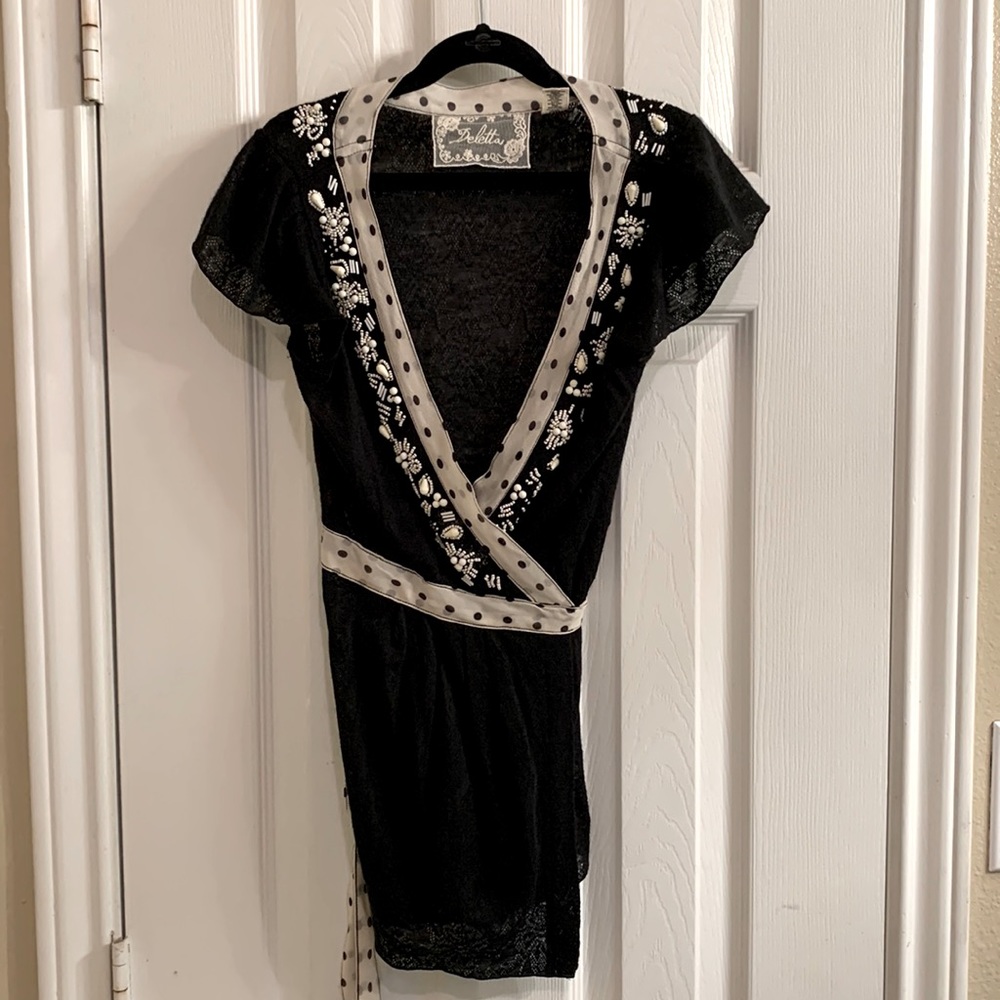 Deletta (Anthropologie) Short Sleeve Wrap Top